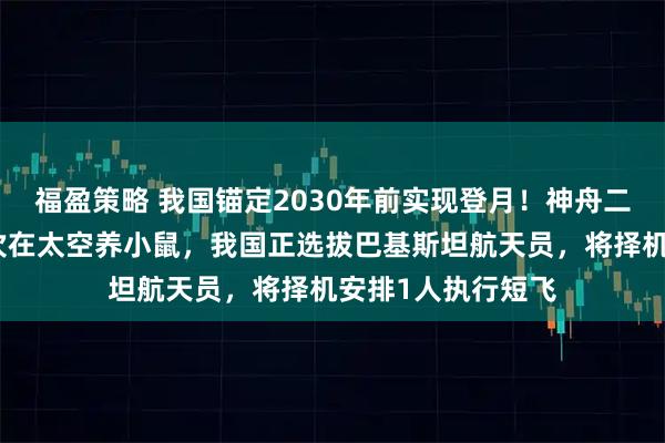 福盈策略 我国锚定2030年前实现登月!神舟二十一号乘组将首次在太空养小鼠,我国正选拔巴基斯坦航天员,将择机安排1人执行短飞
